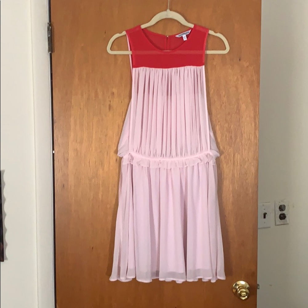 Pink and red above the knee dress